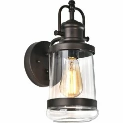 Discount 🎉 Chloe Lighting CHLOE Derrick Transitional 1 Light Rubbed Bronze Outdoor Wall Sconce 14" Height 🔔