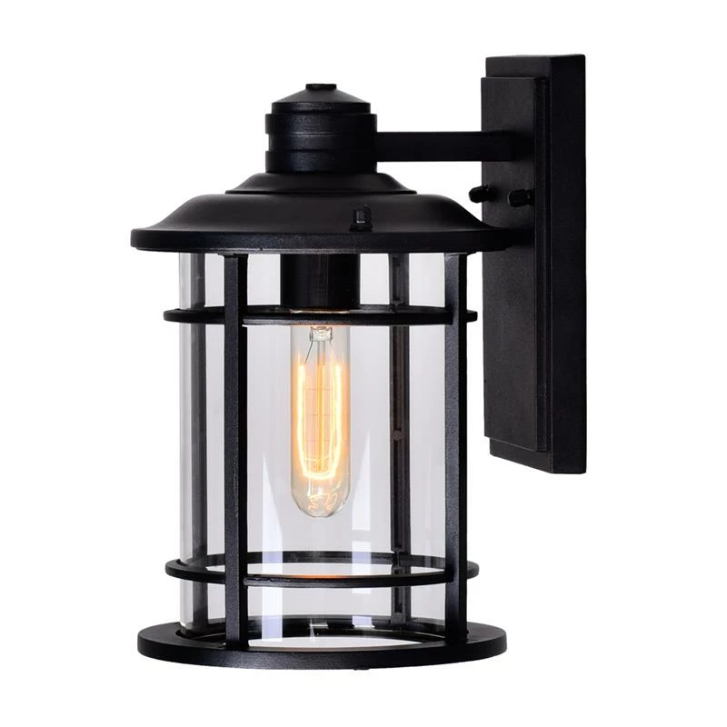 Promo 𧨠CWI Lighting Belmont 1-Light Farmhouse Metal Outdoor Wall Lantern In Black π - Image 3