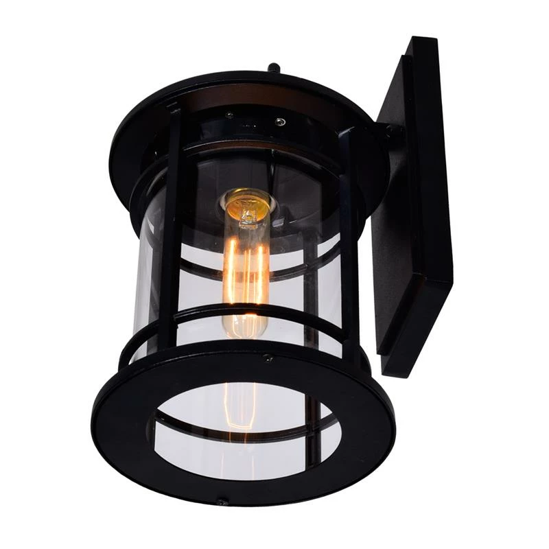 Promo 𧨠CWI Lighting Belmont 1-Light Farmhouse Metal Outdoor Wall Lantern In Black π - Image 5