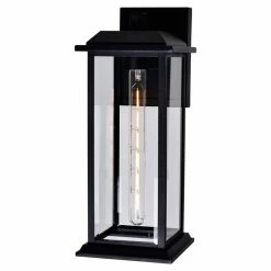 Budget 🤩 CWI Lighting Blackbridge 1-Light Farmhouse Metal Outdoor Wall Lantern In Black 🌟