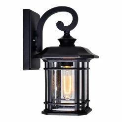 Cheapest 🔔 CWI Lighting Blackburn 1-Light Farmhouse Metal Outdoor Wall Lantern In Black 😉