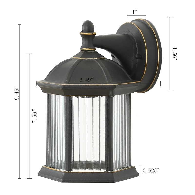 Hot Sale β Luxen Home LuxenHome Black/Gold Metal Outdoor Wall Sconce Light π - Image 6