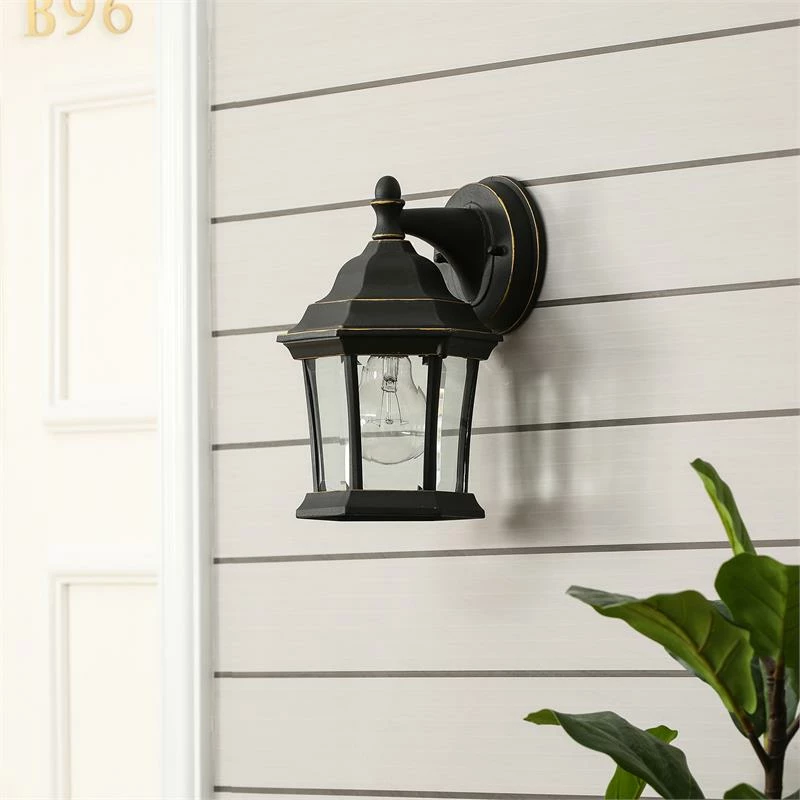Discount π Luxen Home LuxenHome Black/Gold Metal Outdoor Wall Sconce Light β - Image 2