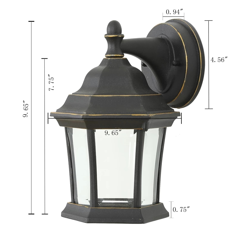 Discount π Luxen Home LuxenHome Black/Gold Metal Outdoor Wall Sconce Light β - Image 8