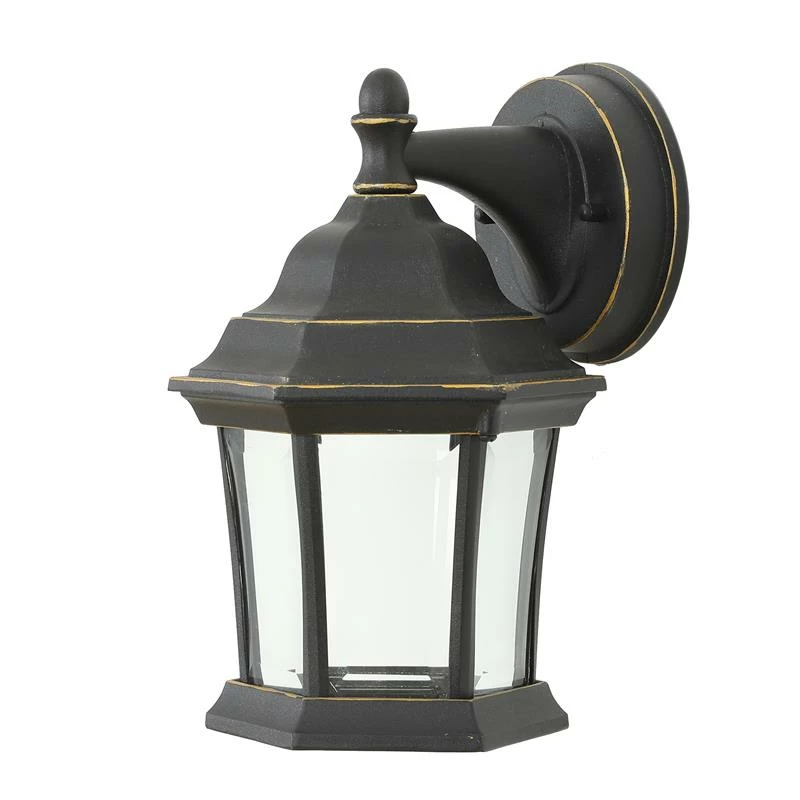 Discount π Luxen Home LuxenHome Black/Gold Metal Outdoor Wall Sconce Light β
