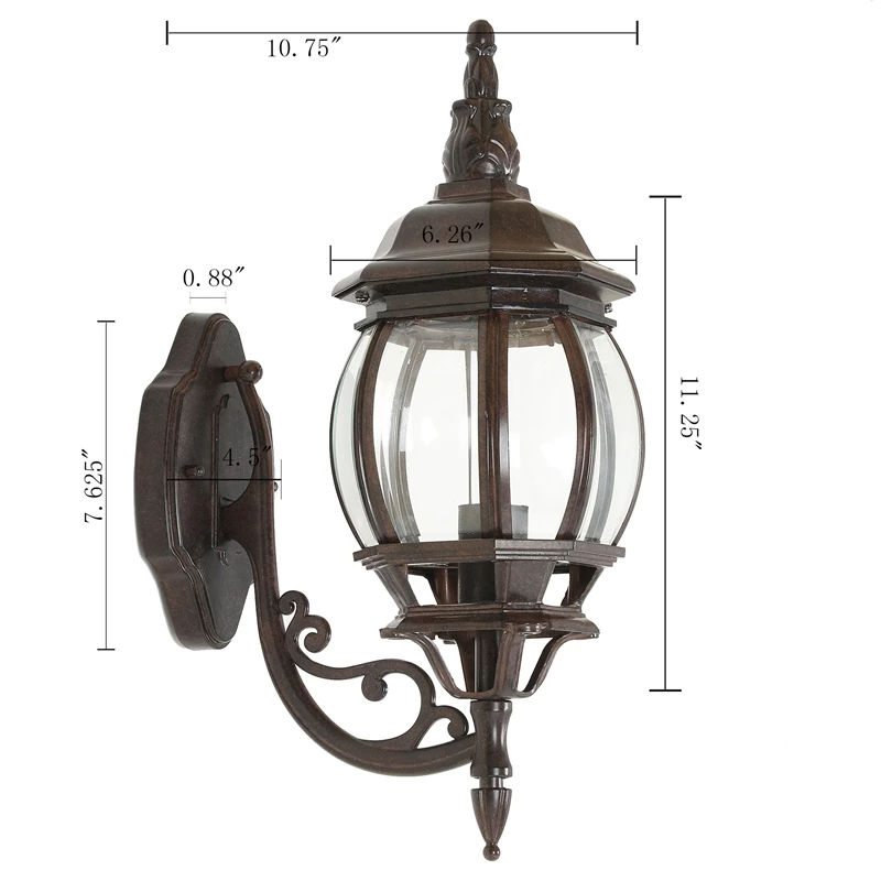 Top 10 β€οΈ Luxen Home LuxenHome Aged Copper Finish Metal Outdoor Wall Sconce Light π - Image 13