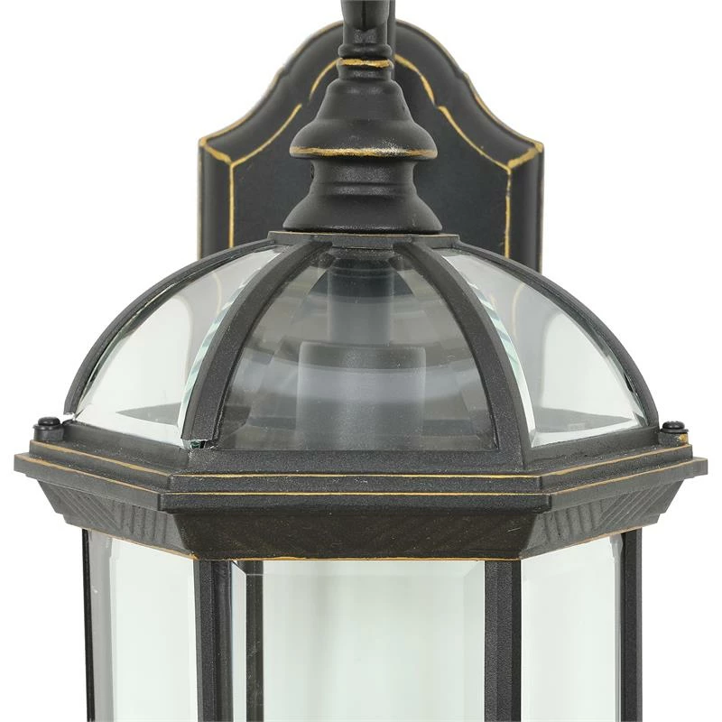 Cheapest π Luxen Home LuxenHome Black/Gold Metal Outdoor Hanging Wall Sconce Light π - Image 5