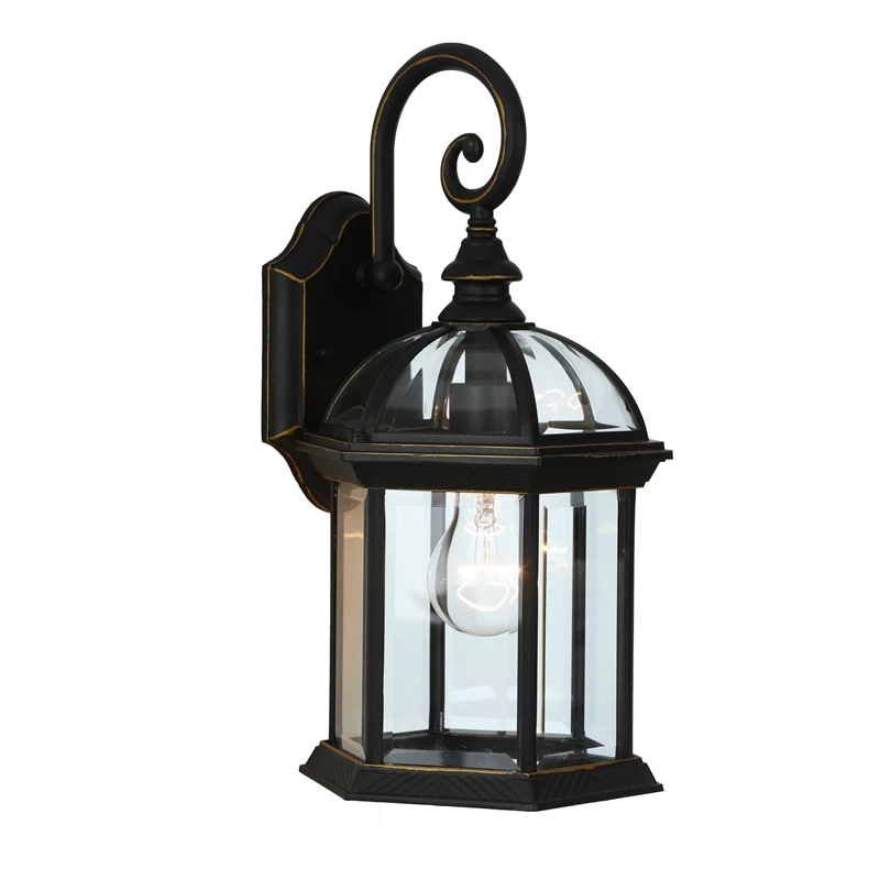 Cheapest π Luxen Home LuxenHome Black/Gold Metal Outdoor Hanging Wall Sconce Light π - Image 8