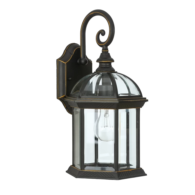 Cheapest π Luxen Home LuxenHome Black/Gold Metal Outdoor Hanging Wall Sconce Light π - Image 9