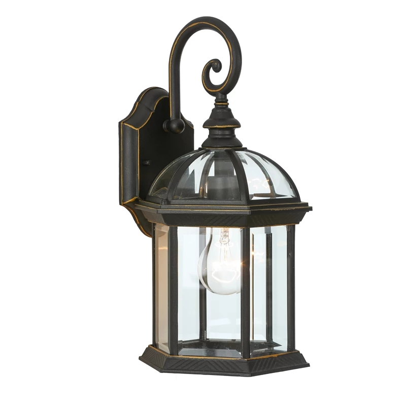 Cheapest π Luxen Home LuxenHome Black/Gold Metal Outdoor Hanging Wall Sconce Light π - Image 10