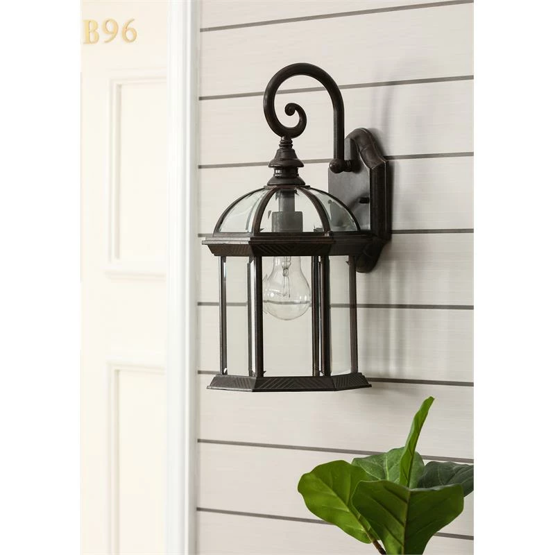 New π₯° Luxen Home LuxenHome Aged Copper Finish Metal Outdoor Hanging Wall Sconce Light 𧨠- Image 2