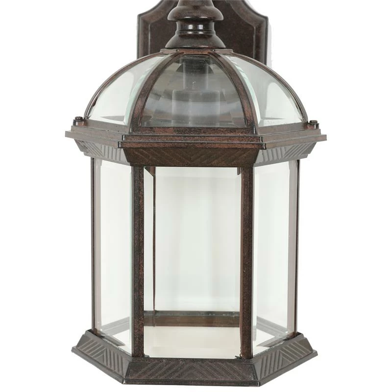 New π₯° Luxen Home LuxenHome Aged Copper Finish Metal Outdoor Hanging Wall Sconce Light 𧨠- Image 4