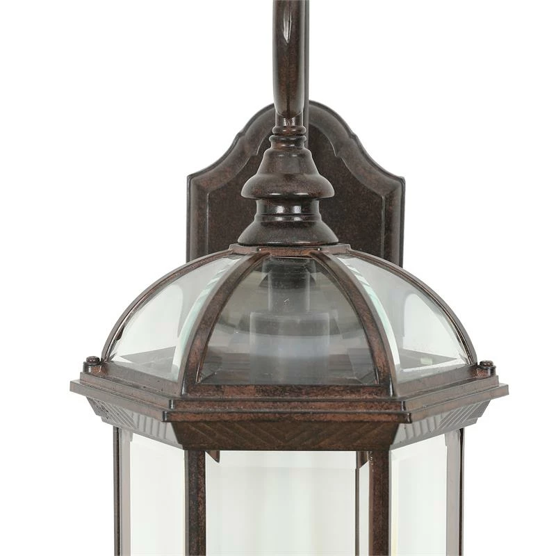 New π₯° Luxen Home LuxenHome Aged Copper Finish Metal Outdoor Hanging Wall Sconce Light 𧨠- Image 5