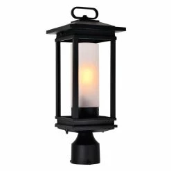 Budget 🔥 CWI Lighting Granville 1-light Farmhouse Metal Outdoor Lantern Head In Black 🧨