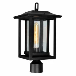 Outlet 🔥 CWI Lighting Winfield 1-light Farmhouse Metal Outdoor Lantern Head In Black 🧨