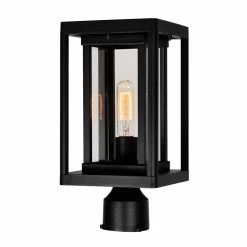 Cheap ❤️ CWI Lighting Mulvane 1-light Farmhouse Metal Outdoor Lantern Head In Black 😀
