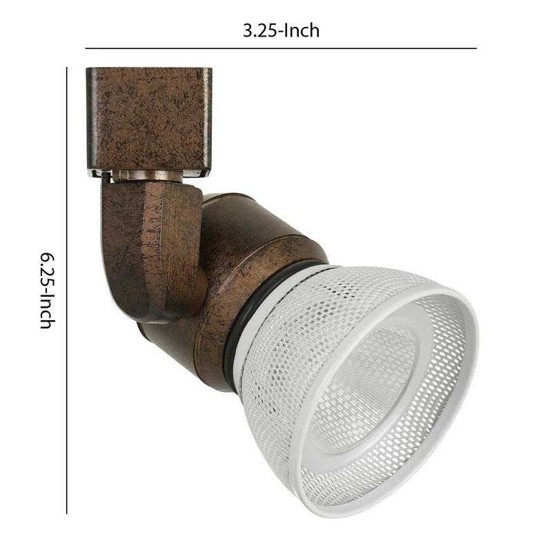 Promo π Benzara 10W Integrated LED Metal Track Fixture With Mesh Head In Bronze And White π€© - Image 6