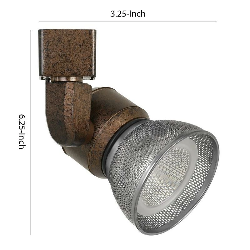 Budget π Benzara 10W Integrated LED Metal Track Fixture With Mesh Head In Bronze And Silver π - Image 6