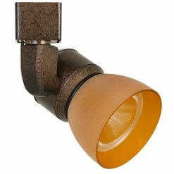 Budget π Benzara 10W Integrated LED Track Fixture With Polycarbonate Head In Bronze And Orange π