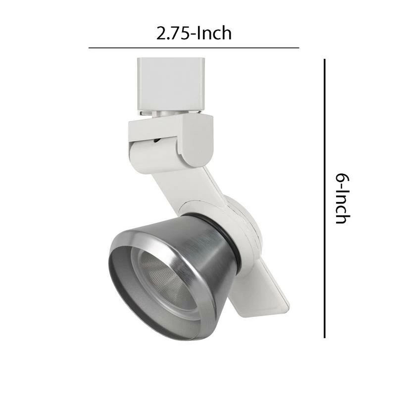 Best Sale π Benzara 12W Integrated LED Metal Track Fixture With Cone Head In White And Silver π - Image 6
