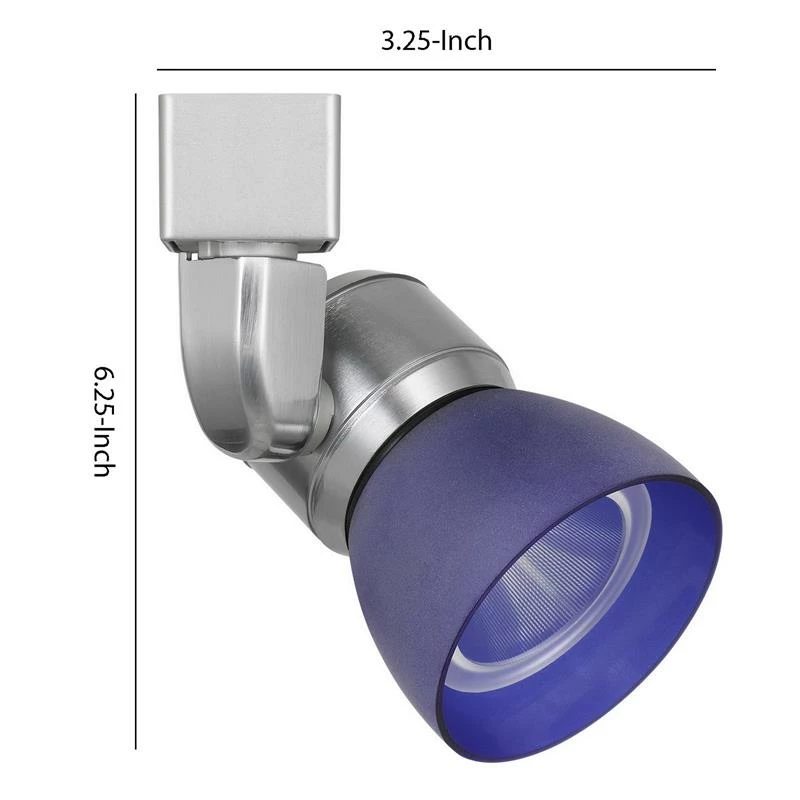 Promo π Benzara Metal And Frosted Polycarbonate LED Track Fixture In Blue And Silver π - Image 6