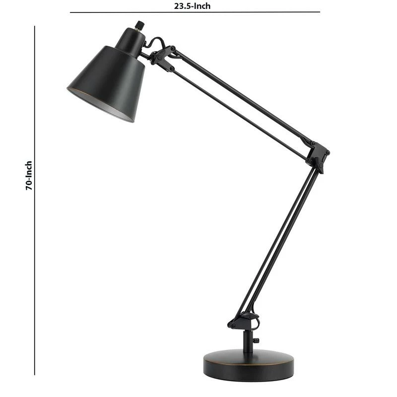 Cheap π€© Benzara 60W Metal Task Lamp With Adjustable Arms And Swivel Head With Set Of 2 In Black π - Image 6