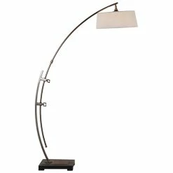 Best deal 🥰 Bowery Hill Modern Arc Floor Lamp In Dark Bronze And Light Beige ✔️