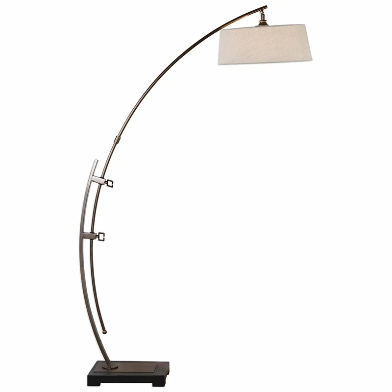 Best deal π₯° Bowery Hill Modern Arc Floor Lamp In Dark Bronze And Light Beige βοΈ