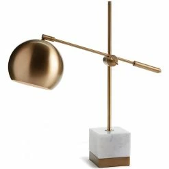 Best Pirce 👍 Napa Home & Garden Graydon Marble And Iron Metal Desk Lamp In White 🛒