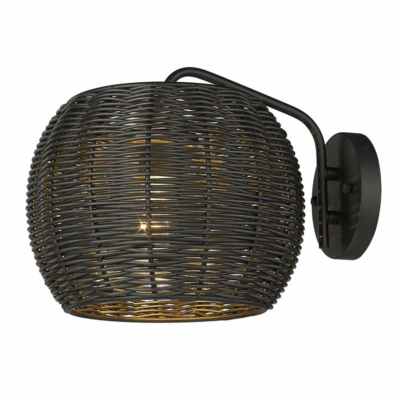 Deals β€οΈ Golden Lighting Vail 1 Light Steel Metal Outdoor Wall Sconce In Natural Black π― - Image 5