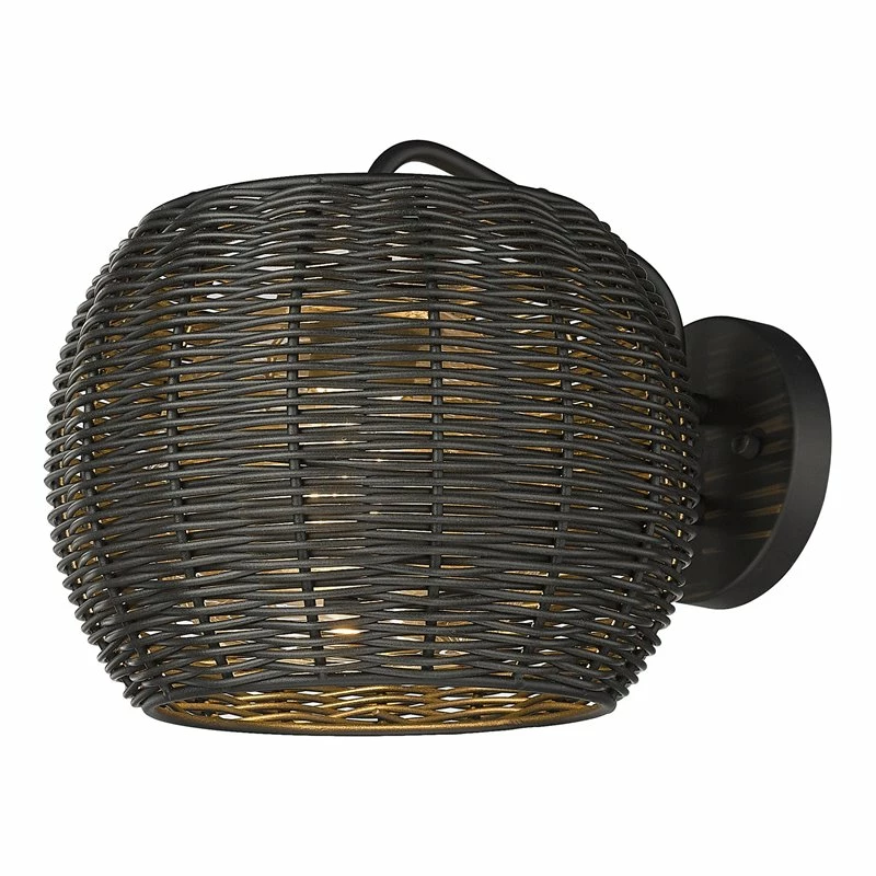 Deals β€οΈ Golden Lighting Vail 1 Light Steel Metal Outdoor Wall Sconce In Natural Black π―