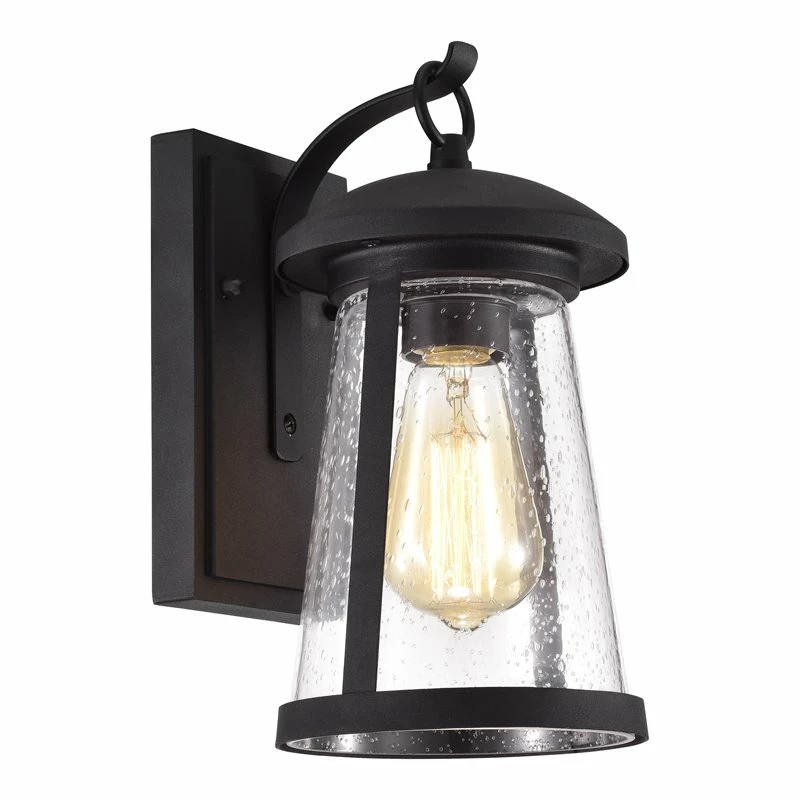 Discount π Chloe Lighting Freya 11" 1-Light Steel And Glass Outdoor Wall Sconce In Black π₯