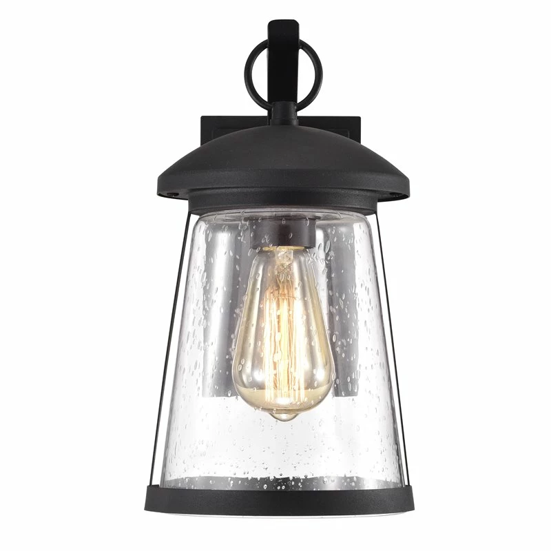 New π Chloe Lighting Freya 12" 1-Light Steel And Glass Outdoor Wall Sconce In Black π - Image 6
