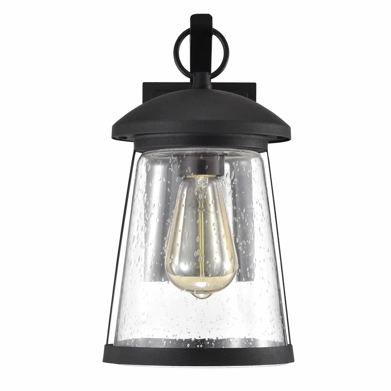 New π Chloe Lighting Freya 12" 1-Light Steel And Glass Outdoor Wall Sconce In Black π - Image 7