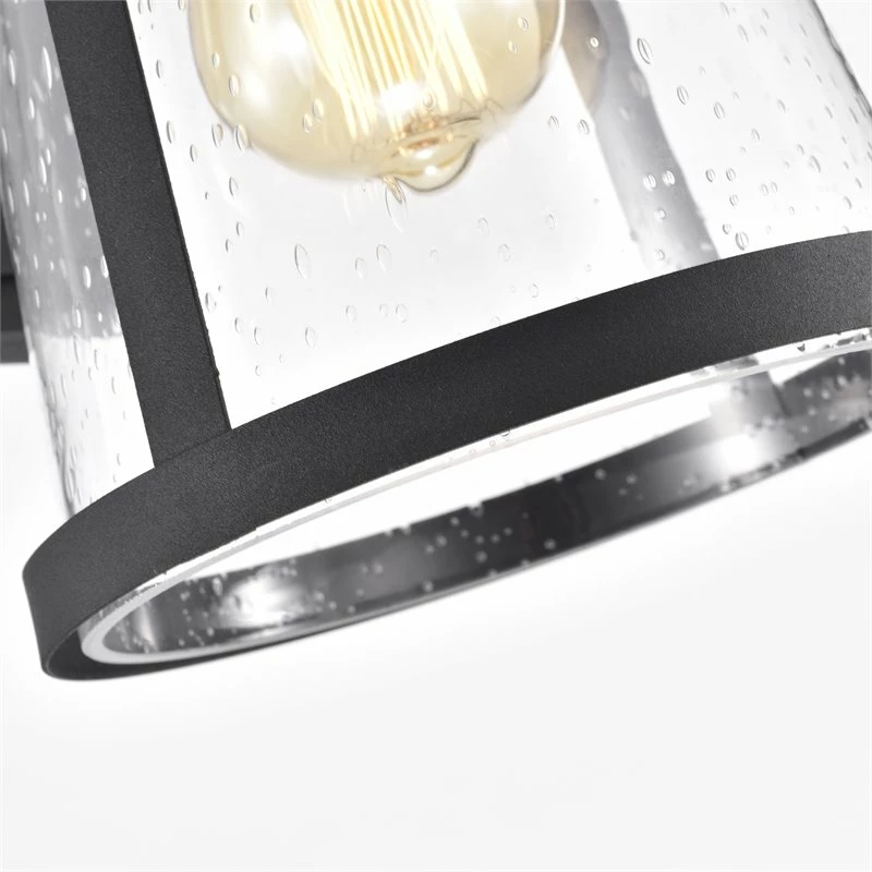 New π Chloe Lighting Freya 12" 1-Light Steel And Glass Outdoor Wall Sconce In Black π - Image 8