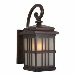 Wholesale 💯 Yosemite Home Decor Granite Ridge 1-Light Glass Wall Lantern Sconce In Brown ⌛