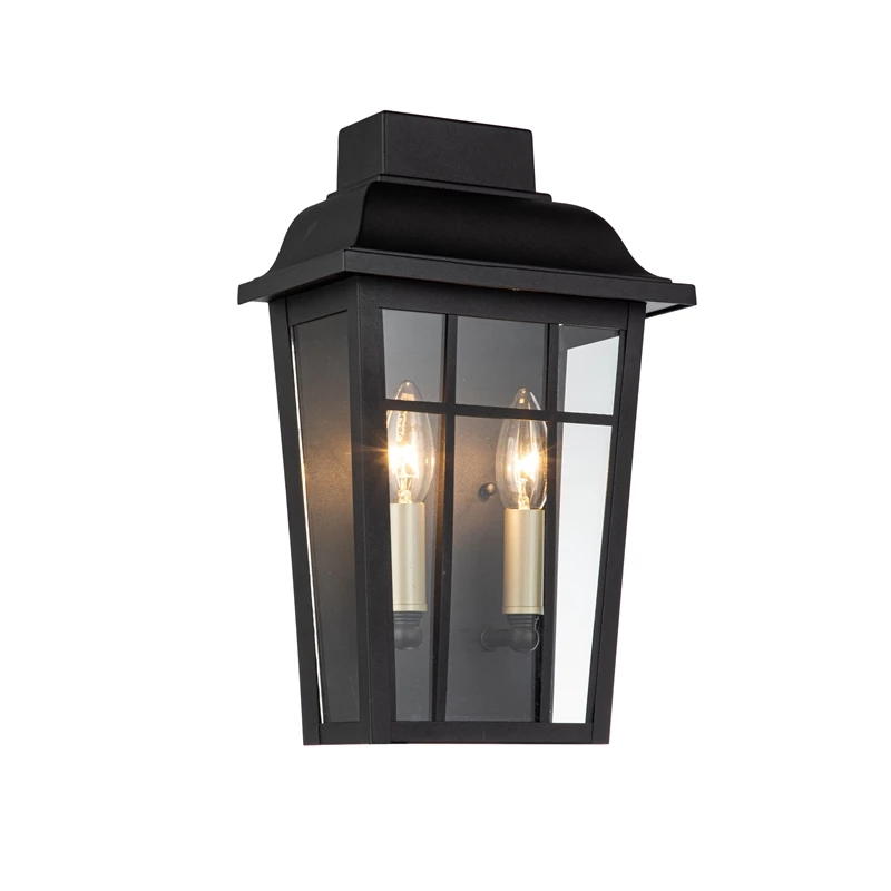 Budget π ELE Light & Decor Ellington Transitional 2-Light Outdoor Wall Lantern 14-in Matte Black β - Image 4
