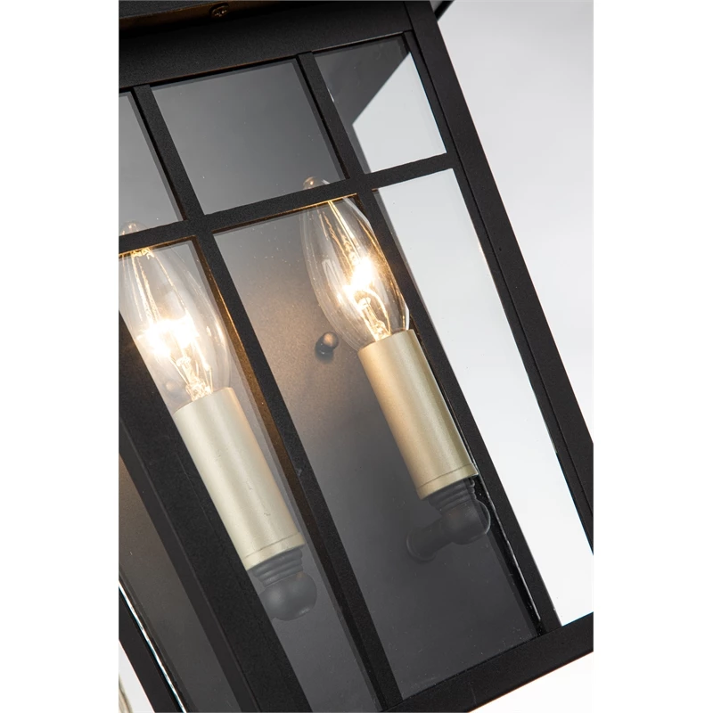 Budget π ELE Light & Decor Ellington Transitional 2-Light Outdoor Wall Lantern 14-in Matte Black β - Image 7