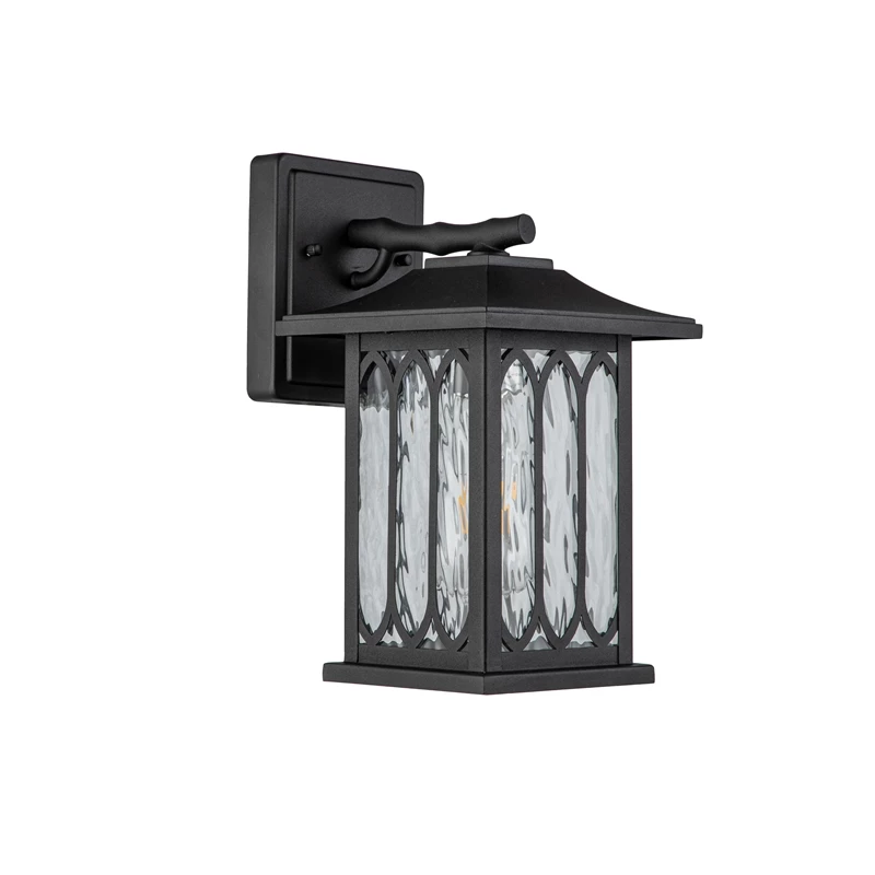 Coupon β ELE Light & Decor Windfall Farmhouse 1-Light Wall Lantern Sconces 12-in Textured Glass Matte Black π - Image 3
