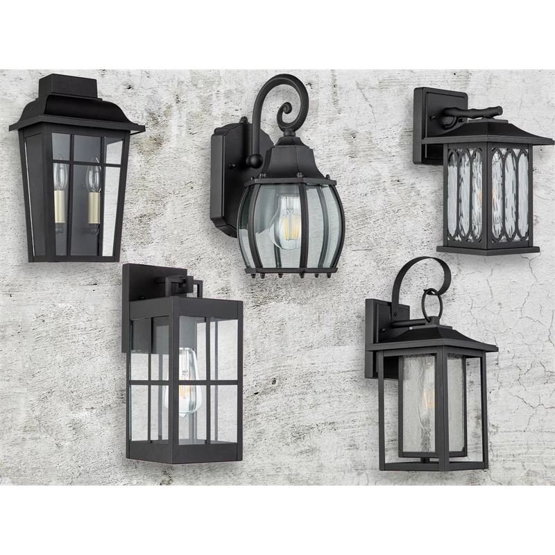 Coupon β ELE Light & Decor Windfall Farmhouse 1-Light Wall Lantern Sconces 12-in Textured Glass Matte Black π - Image 5
