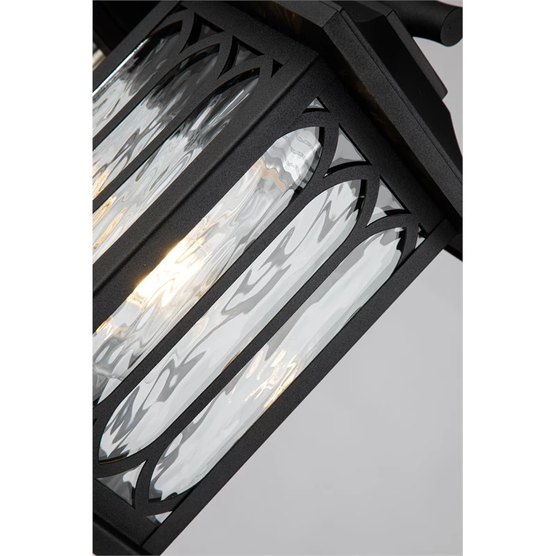 Coupon β ELE Light & Decor Windfall Farmhouse 1-Light Wall Lantern Sconces 12-in Textured Glass Matte Black π - Image 8