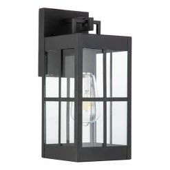 Cheap π€© ELE Light & Decor Amara Transitional Outdoor Wall Sconces 13-in Clear Glass Matte Black π€©