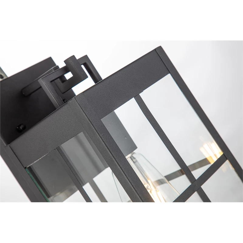 Cheap π€© ELE Light & Decor Amara Transitional Outdoor Wall Sconces 13-in Clear Glass Matte Black π€© - Image 4