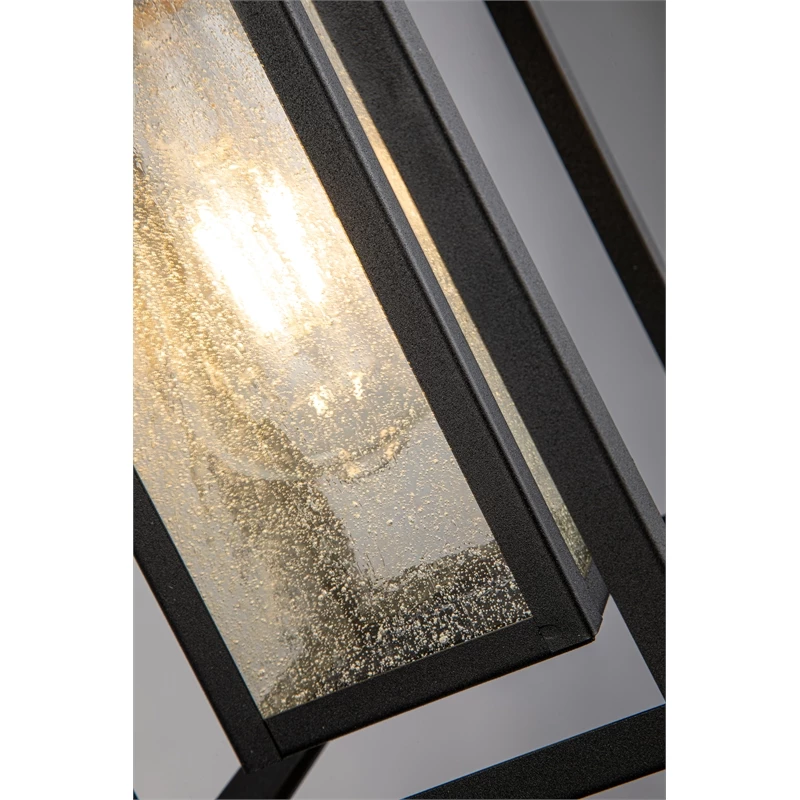 New β ELE Light & Decor Pearl Textured Seedy Glass 1-Light Outdoor Lantern Sconce 11-in Matte Black β - Image 8